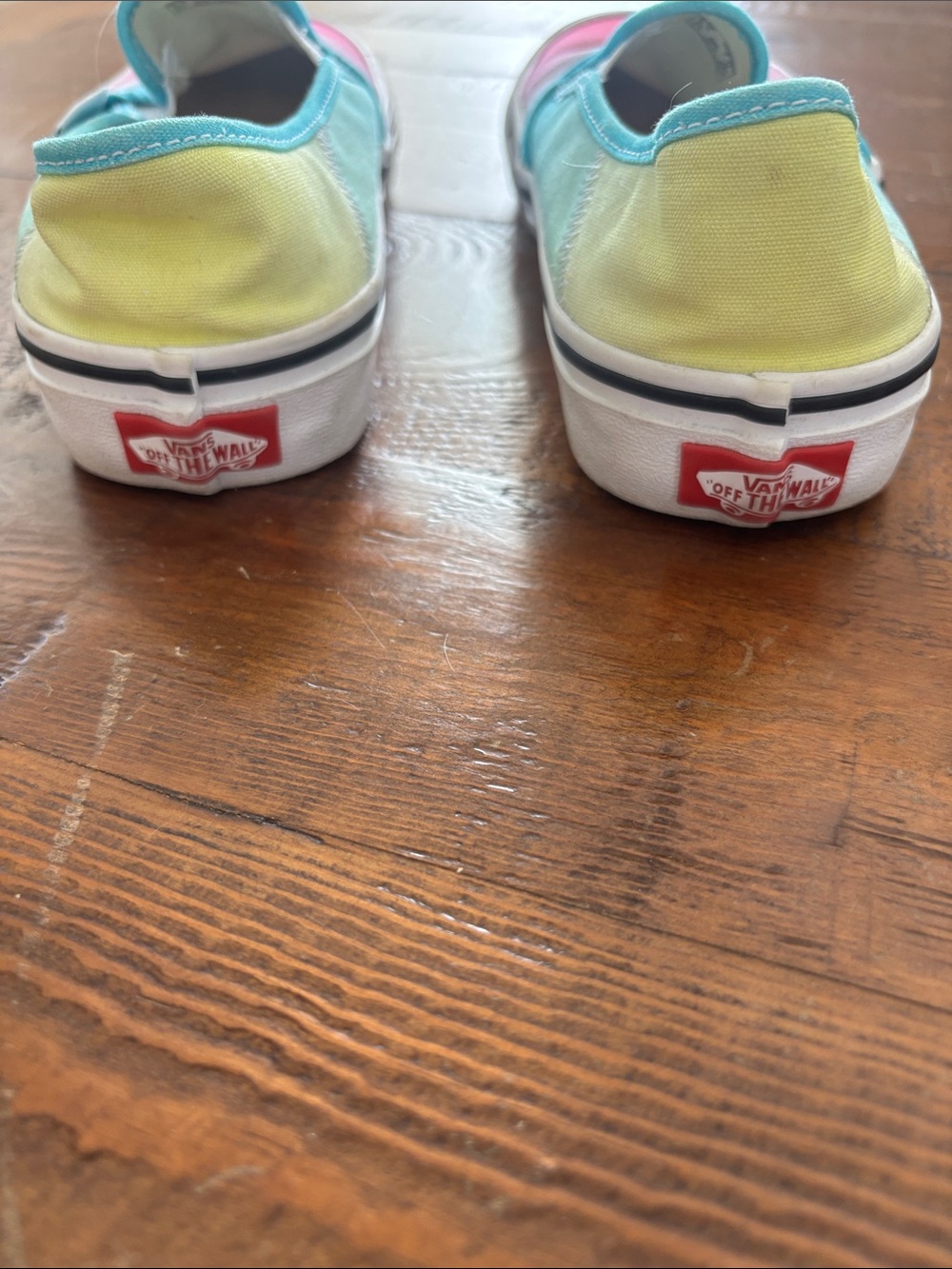 Vans women’s Slip-On Sneakers in Teal, Pink and Light Blue Ombre - Picture 4 of 7